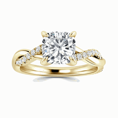 2.50 CTW Cushion Cut Twisted Lab Grown Diamond Ring for Women