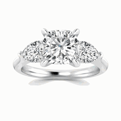 1.50 CTW Cushion Cut 3 Stone Lab Grown Diamond Ring for Women