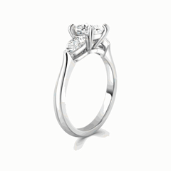 1.50 CTW Cushion Cut 3 Stone Lab Grown Diamond Ring for Women