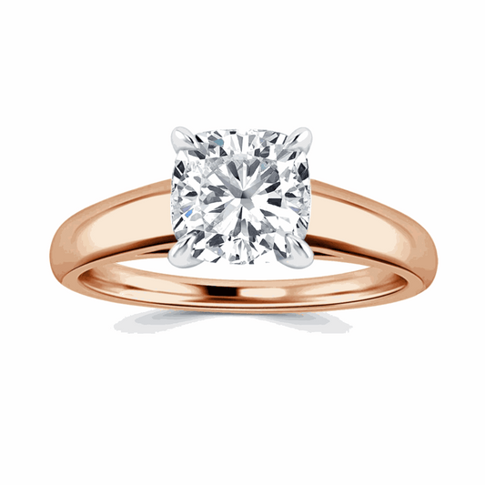 1.00 CTW Cushion Cut-Solitaire Lab-Grown Diamond Ring for Women by Lazaha