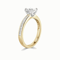 1.50 CTW Cushion Cut-Solitaire With Accents Lab-Grown Diamond Ring for Women by Lazaha