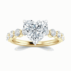 1.50 TCW Heart Cut Solitaire With Accents Lab Grown Diamond Ring for Women