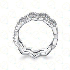 Anello da donna con diamante Halo Lab Grown taglio rotondo TCW 0,50