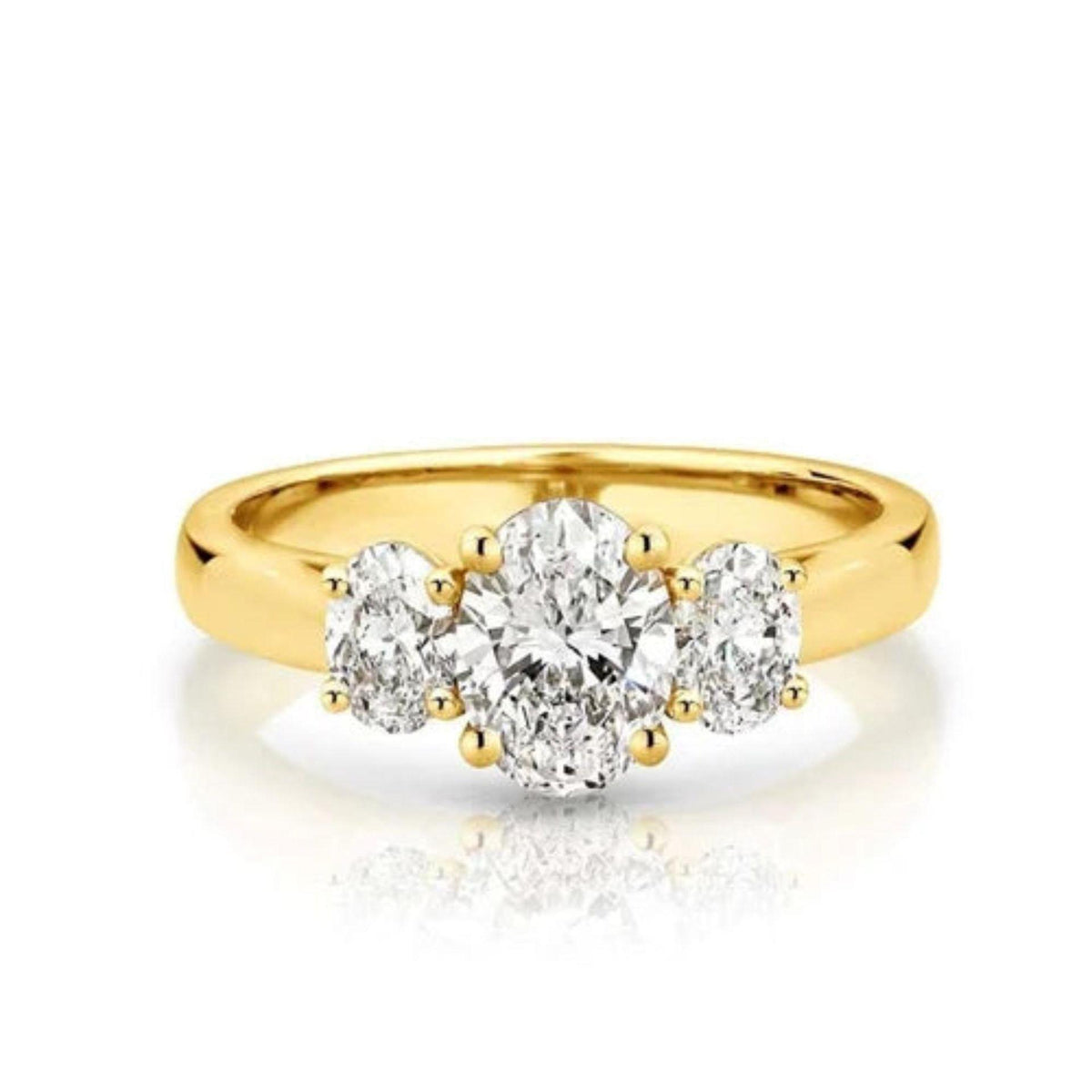 0.75 CTW Oval Cut 3 Stone Lab Grown Diamond Ring for Women