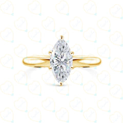 1.00 CTW Marquise Cut-Solitaire Lab-Grown Diamond Ring for Women by Lazaha