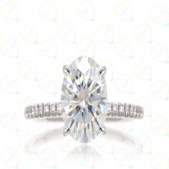 1.30 TCW Oval Cut Hidden Halo Lab Grown Diamond Ring for Women