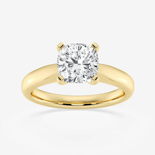 0.90 TCW Cushion Cut Solitaire Lab Grown Diamond Ring for Women