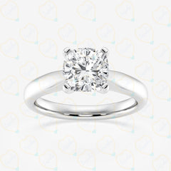 0.90 TCW Cushion Cut Solitaire Lab Grown Diamond Ring for Women