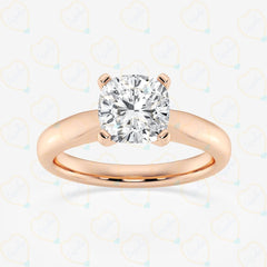 0.90 TCW Cushion Cut Solitaire Lab Grown Diamond Ring for Women