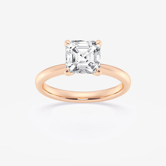 1.00 CTW Asscher Cut Solitaire Lab Grown Diamond Ring for Women