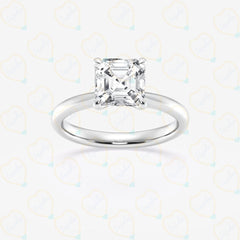 1.00 CTW Asscher Cut Solitaire Lab Grown Diamond Ring for Women