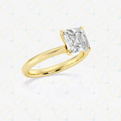 1.00 CTW Asscher Cut Solitaire Lab Grown Diamond Ring for Women