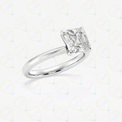 1.00 CTW Asscher Cut Solitaire Lab Grown Diamond Ring for Women