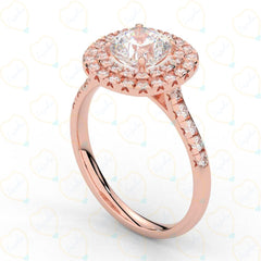 1.50 TCW Cushion Cut Double Halo Lab Grown Diamond Ring for Women