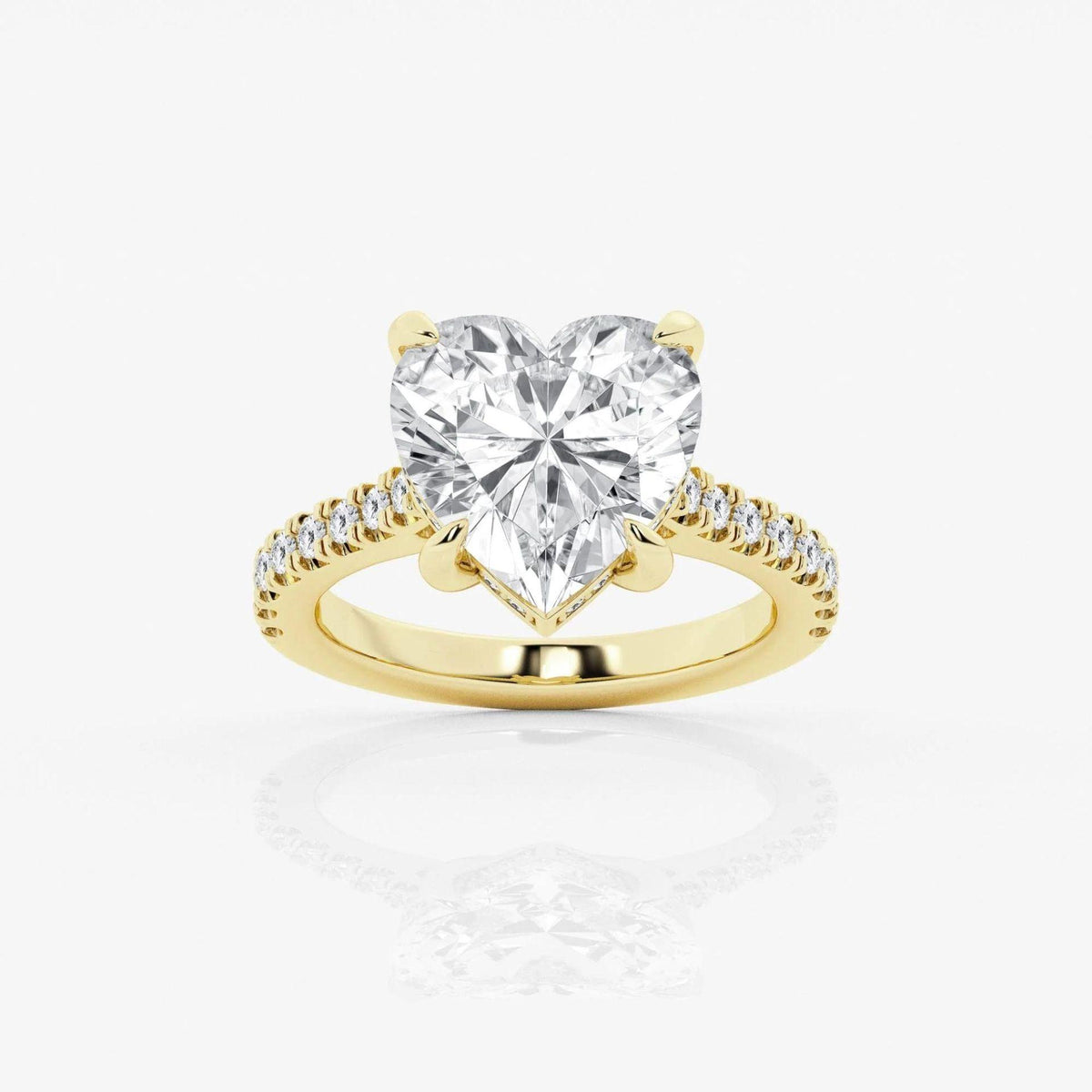 1.25 TCW Heart Cut Solitaire With Accents Lab Grown Diamond Ring for Women