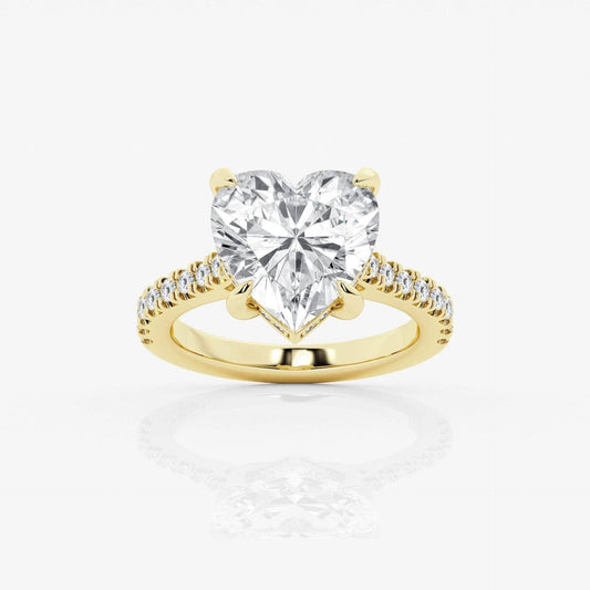 1.25 TCW Heart Cut Solitaire With Accents Lab Grown Diamond Ring for Women