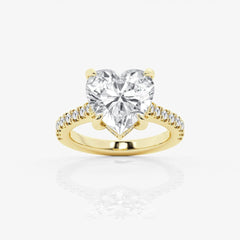 1.25 TCW Heart Cut Solitaire With Accents Lab Grown Diamond Ring for Women