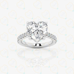 1.25 TCW Heart Cut Solitaire With Accents Lab Grown Diamond Ring for Women