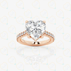 1.25 TCW Heart Cut Solitaire With Accents Lab Grown Diamond Ring for Women