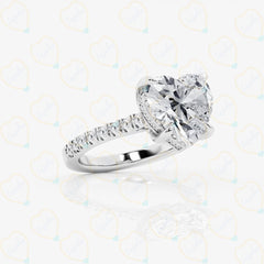 1.25 TCW Heart Cut Solitaire With Accents Lab Grown Diamond Ring for Women