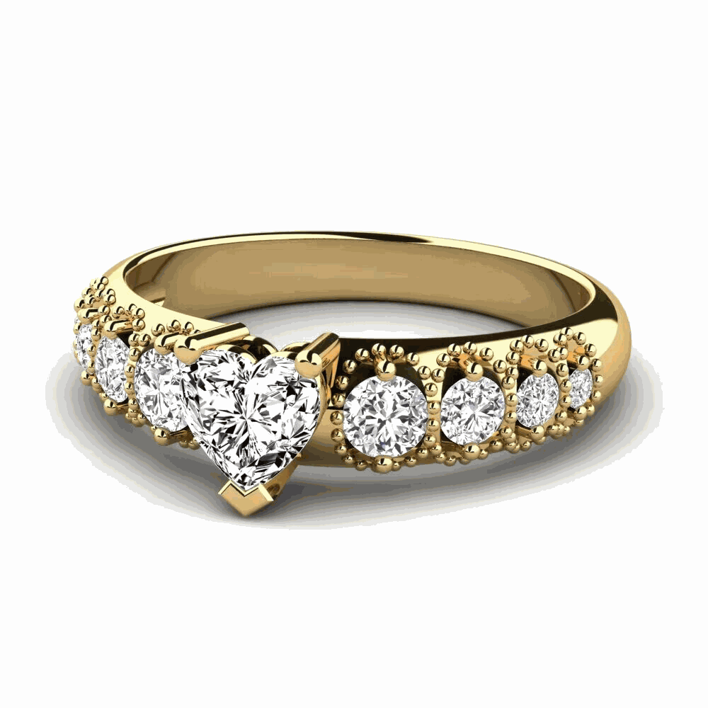 1.25 CTW Heart Cut Solitaire With Accents Lab Grown Diamond Ring for Women