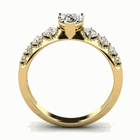 1.25 CTW Heart Cut Solitaire With Accents Lab Grown Diamond Ring for Women