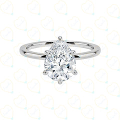 1.70 CT Pear Cut Solitaire Lab Grown Diamond Ring for Women