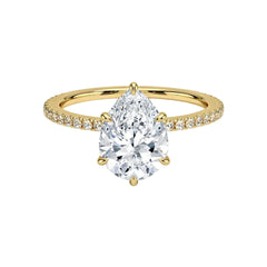 1.20 CTW Pear Cut Solitaire With Accents Lab Grown Diamond Ring for Women