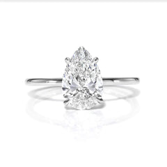 2.00 TCW Pear Cut Solitaire Lab Grown Diamond Ring for Women