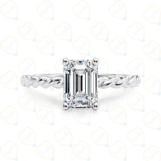 1.75 CTW Emerald Cut Solitaire Lab Grown Diamond Ring for Women