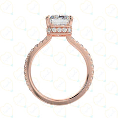 2.00 CTW Radiant Cut Hidden Halo Lab Grown Diamond Ring for Women