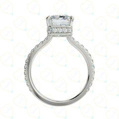 2.00 CTW Radiant Cut Hidden Halo Lab Grown Diamond Ring for Women