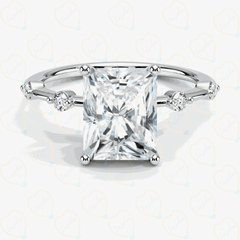 2.00 CTW Radiant Cut 5 Stone Lab Grown Diamond Ring for Women