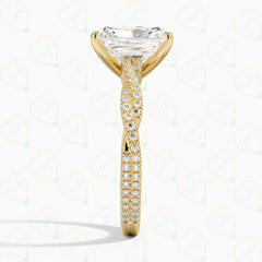 2.00 CTW Radiant Cut Twisted Lab Grown Diamond Ring for Women