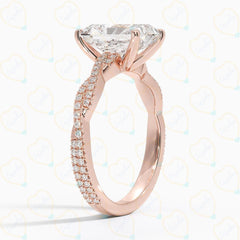 2.00 CTW Radiant Cut Twisted Lab Grown Diamond Ring for Women