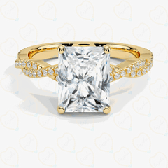 2.00 CTW Radiant Cut Twisted Lab Grown Diamond Ring for Women