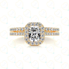 0.50 CTW Radiant Cut Bridal Set Lab Grown Diamond Ring for Women