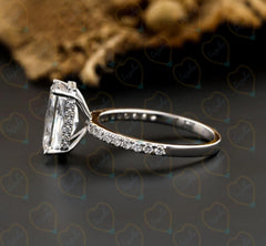 Radiant Cut Hidden Halo Lab Grown Diamond Ring for Women