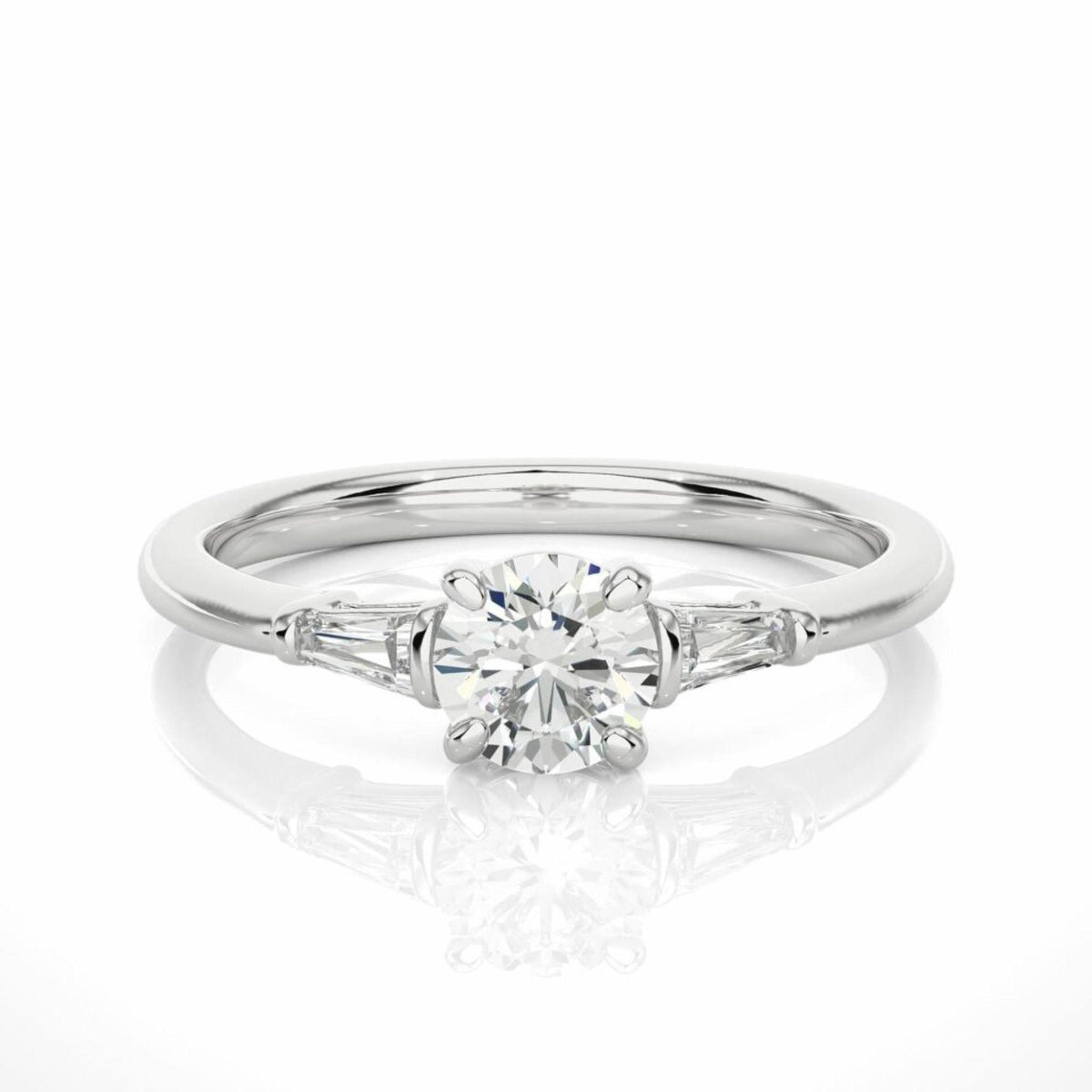 Round-Cut 3 Stone Lab Grown Diamond Ring for Women