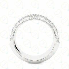 Anello di diamanti di lusso taglio rotondo Half Eternity Lab Grown per donna