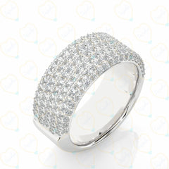 Anello di diamanti di lusso taglio rotondo Half Eternity Lab Grown per donna