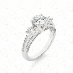 Round-Cut 3 Stone Brilliance Lab Grown Diamond Ring for Women