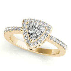 Trillion Cut Halo Lab Grown Diamond Ring for Women