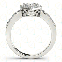 Trillion Cut Halo Lab Grown Diamond Ring for Women