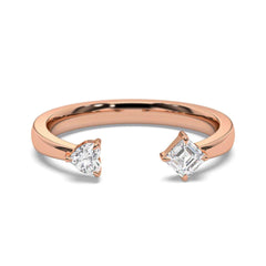 Princess Cut Toi Et Moi Lab Grown Diamond Ring for Women