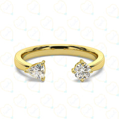 Trillion Cut Toi Et Moi Lab Grown Diamond Ring for Women