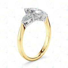 Marquise Cut 3 Stone Lab Grown Diamond Ring for Women