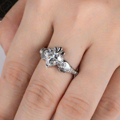 1.30 CTW Heart Cut Unique Lab Grown Diamond Ring for Women