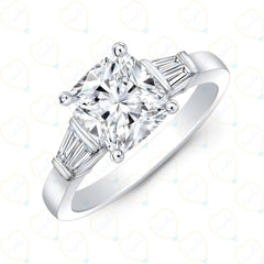 Cushion Cut 5 Stone Lab Grown Diamond Ring for Women