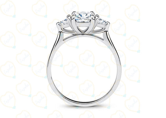 Cushion Cut 3 Stone Lab Grown Diamond Ring for Women